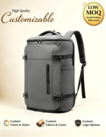 Sac à dos de voyage unisexe grand format 40L en polyester imperméable, tendance, approuvé pour l'avion, pour ordinateur portable 17 pouces, avec 3 cubes de rangement