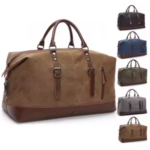 <span class=keywords><strong>Bolsa</strong></span> de equipaje de <span class=keywords><strong>viaje</strong></span> al por mayor de fábrica para hombres 16 OZ Lona Cuero Mango Weekender <span class=keywords><strong>Bolsa</strong></span> de lona Estilo vintage - Product Image 6
