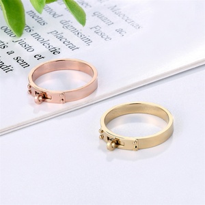 Fashion Minimalist Jewelry <b>Ring</b> Waterproof Gold Plated Stainless Steel <b>Finger</b> <b>Rings</b> for Women - Product Image 2