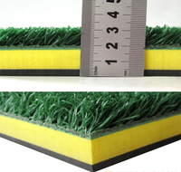 Tapis de golf BLG Y105B jaune en caoutchouc dur pour entraînement de swing et de frappe, 1500x1500mm, 30mm d'épaisseur, 28kg