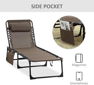 <span class=keywords><strong>Chaise</strong></span> longue <span class=keywords><strong>de</strong></span> camping inclinable avec oreiller, pliable, pour se baigner au <span class=keywords><strong>soleil</strong></span>, réglable en 5 positions, <span class=keywords><strong>chaise</strong></span> longue pliable portable - Product Image 6