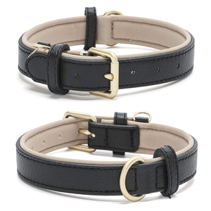 <span class=keywords><strong>Collar</strong></span> de perro de cuero de lujo suave y transpirable con característica reflectante patrón sólido y Herrajes de metal acolchados a prueba de herrumbre - Product Image 6