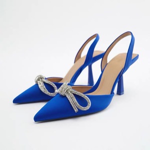 Zapatos de Tacón Alto con Lazo, Color Sólido, Moda, Estilo Sals 's Dew Baotou, Finos - Product Image 4