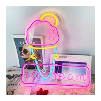Enseigne lumineuse à LED personnalisée Décoration murale veilleuse Donut néon lueur pour magasin de desserts Plage Magasin Enseigne lumineuse avec logo personnalisé