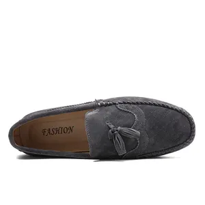 Nuovi arrivi tomaia in pelle scamosciata <span class=keywords><strong>uomo</strong></span> inverno caldo Sneakers a prova di neve pelliccia all'interno mocassini <span class=keywords><strong>scarpe</strong></span> da guida - Product Image 6