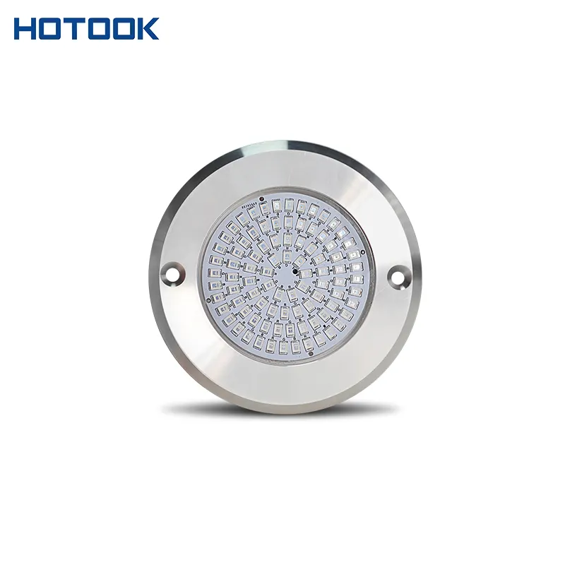 HOTOOK-Lámpara de piscina de acero inoxidable, foco LED montado en superficie para Spa, IP68, 96mm, RGB, controlador Wifi, Tuya