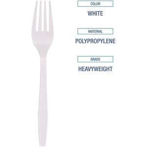 Cubiertos Desechables de Polipropileno Blanco Resistente para Restaurantes, 1000 Unidades por Paquete, 1 Caja por Cartón - Product Image 5