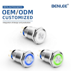 12/16/19/22/25/30mm <span class=keywords><strong>BENLEE</strong></span> 12V Verrouillage Lumière on OFF LED Acier Inoxydable Momentané Verrouillage Métal Bouton Poussoir Interrupteur - Product Image 6