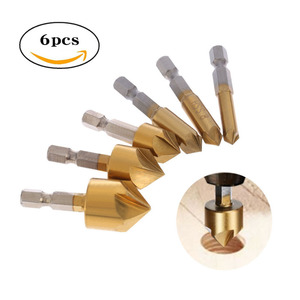 Más Vendido Transfronterizo: Cuchilla de Desbarbado de Cinco Cuchillas con Recubrimiento de Titanio y Vástago Hexagonal, Brocas para Madera y Máquina de Desbarbado - Product Image 5