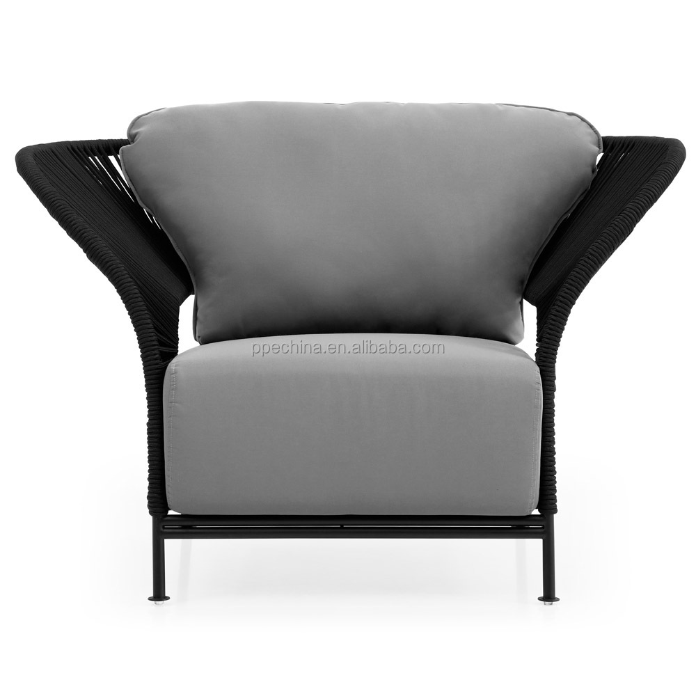 Whole Patio Outdoor Dining Room Garden Rope Chair Set Furniture Rope Woven Outdoor Dining Chair Patio Stainless Steel Chair