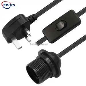 UK Plug White Black Color British Heavy Duty Extension 3 Prong Extension Lead C19 Iec Power Cable For Industrial Equipment