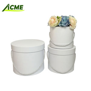 Venta caliente Cilindro <span class=keywords><strong>Floristería</strong></span> Sombrero portátil Caja Cajas de regalo redondas transparentes para flores Impresión en relieve - Product Image 5