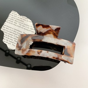 Pince à cheveux en acétate de style coréen, motif géométrique rétro marbré et éclaboussures d'encre, antidérapante, accessoire capillaire - Product Image 5