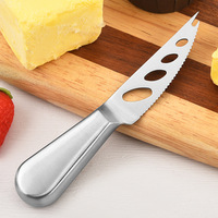 Couteau à fromage en acier inoxydable, lame en acier, couteau-fourchette pour beurre et fromage à la crème ; modèle de couteau à gâteau à manche plat délicat