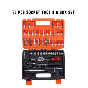 Jeu de clés <span class=keywords><strong>à</strong></span> cliquet SSS 46 pièces 1/4 pouce en acier au chrome-vanadium, outil manuel OEM pour <span class=keywords><strong>mécanicien</strong></span> automobile, kit d'outils avec mallette rigide pour la maison - Product Image 3