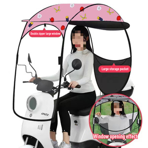 Outdoor wasserdicht transparent benutzer definierte Logo Farben Full Cover Roller Mann Frauen Motorrad Regen Sonne Elektro fahrrad Baldachin Regenschirm - Product Image 1