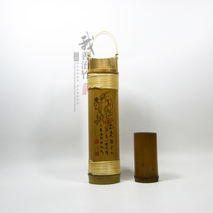 Bamboo Wine Barrel 9-10*28 With Custom Handle For Liquor Packaging - Product Image 2