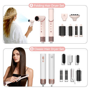 Großhandel Ionen Heißluftbürste mit 3 Temperaturstufen, PTC-Heizung, für glattes und lockiges Haar, 6-in-1 Haarstyling-Tools Set und Haartrockner - Product Image 3