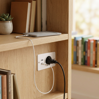 Prise de courant encastrée dissimulée, station d'alimentation intégrée au bureau avec ports USB pour la maison, le bureau et les meubles commerciaux
