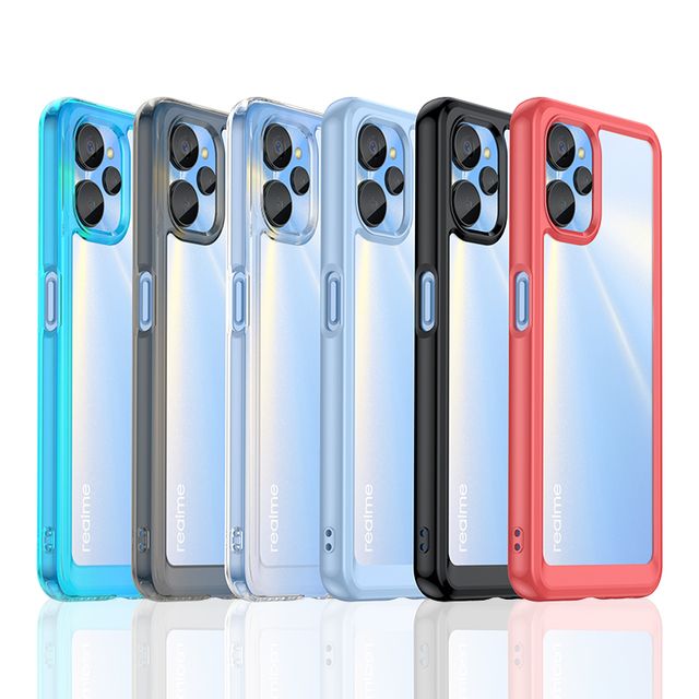 Phone Case Acrylic Folding Mobile Case Transparent Hard for Realme 10s 5G Luxury Shockproof Case for Realmi 9i 5g