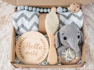 Caja de Regalo para Recién Nacido Kaiyue con Manta, Sonajero, Mordedor, Cepillo, Tarjeta de Hitos, Regalo para Revelación de Género, Set de Regalo para <span class=keywords><strong>Baby</strong></span> Shower - Product Image 4