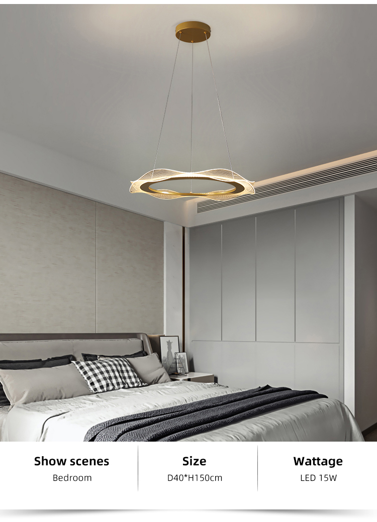 Decorative Acrylic Material Vintage Morden Hanging Led Pendant Lamp For Living Room