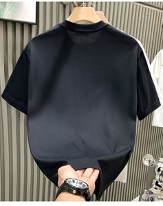 T-Shirt Oversize Personalizzata con Logo in Strass, Stile Hip Hop <span class=keywords><strong>Vintage</strong></span>, <span class=keywords><strong>Abbigliamento</strong></span> Maschile con Ricamo e Lavorazione all'Uncinetto - Product Image 2