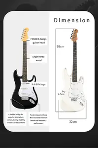 아마존 뜨거운 판매 일렉트릭 기타 22 Fret 화이트 문자열 오동 나무 일렉트릭 기타 가격