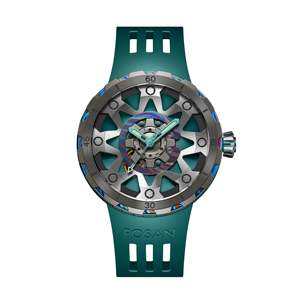 Montre analogique automatique mécanique Miyota en acier inoxydable vert émeraude sur mesure pour hommes - Product Image 5