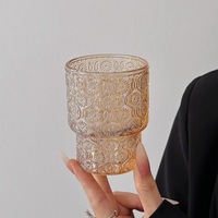 En stock – Tasse à matcha en verre ambré à motif floral, gobelet réutilisable pour boissons glacées au matcha, pour la cérémonie du thé matcha et l'usage quotidien