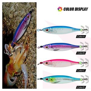 Jibionera Eging de 5.5g y 85mm Señuelo EGI para Calamar, <span class=keywords><strong>Sepia</strong></span> y Pescado de Agua Salada, Pesca <span class=keywords><strong>en</strong></span> <span class=keywords><strong>Mar</strong></span>, Luminoso Verde con Ojos 3D CN;SHN - Product Image 4