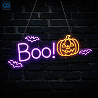Enseigne lumineuse LED néon en acrylique en forme de citrouille, personnalisée, étanche IP54, à fixer au mur, pour décoration intérieure/extérieure d'Halloween