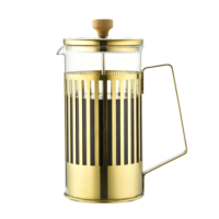 Cafetière à piston en acier inoxydable et verre, polyvalente et élégante, pour café et thé