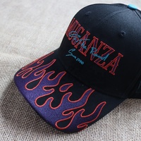 Meilleures ventes Fabricant de chapeaux 6 panneaux Logo de broderie de flammes sur le bord Chapeaux snapback personnalisés pour garçons et unisexes