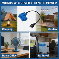 Adaptateur d'extension CEE de qualité camping avec prise de protection et couvercle articulé, IP44 230V 16A, pour connexion électrique de caravane statique