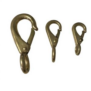 Fermoirs mousquetons ovales en laiton massif, clips pivotants à déclenchement rapide, finition électrolytique, modèle DP-249B - Product Image 2