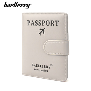 Baellerry Passport Holder Travel <b>Wallet</b> RFID Protection Unisex Gray - Product Image 1