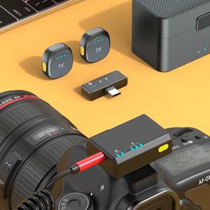 Micrófono inalámbrico de solapa con cancelación de ruido, doble micrófono de solapa para vlogging, streaming, profesional, compacto, pequeño, para video. - Product Image 2