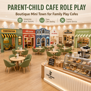 Aire de jeu de rôle pour enfants et parents, équipement de jeu d'imitation avec mini-ville interactive - Product Image 1