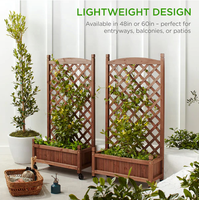 Jardinière légère en bois avec kit treillis, ensemble de jardin surélevé, pots de plantes, support de fleurs suspendu, lit de fleurs, décoration intérieure et extérieure