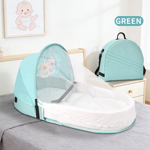 Lit de bébé pliable portable multifonctionnel, sac de voyage pour maman, sac de couchage pour nouveau-né résistant à la pression, lit gigogne en polyester et coton - Product Image 1
