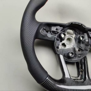 Volant en cuir et fibre de carbone noire pour <span class=keywords><strong>Audi</strong></span> B8 S3 S4 S5 RS3 RS4 RS5 B8.5 8P 8V B9 C7 A6 A7 RS6 RS7 A8 S6 S7 A4 A6 - Product Image 3