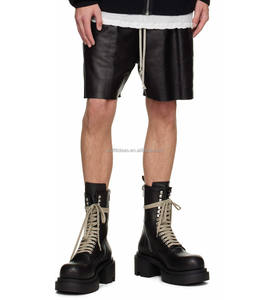 Bottes <span class=keywords><strong>Chelsea</strong></span> unisexe en cuir de veau noir à lacets, talon compensé de 6,35 cm, style habillé, en cuir, pour homme - Product Image 4