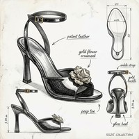 Sandal hak stiletto dengan tali pergelangan kaki, bunga logam berlapis emas, ukuran besar, elegan, warna ivory, tersedia OEM, cocok untuk pesta prom, pernikahan, dan acara malam.