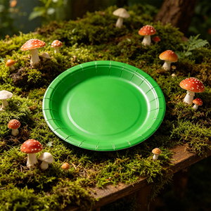 Otto piatti usa e getta verdi da 17 cm, piatti biodegradabili ecologici - Product Image 4