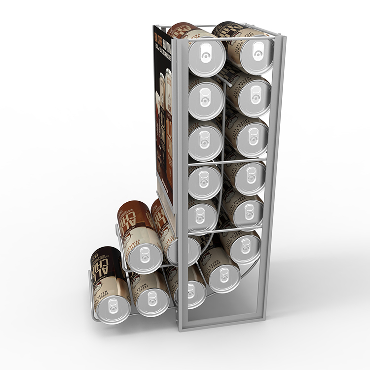 Customized Countertop Metal Wire Display Stand Canned Coffee Display Rack Dispenser for Supermarket — view 2