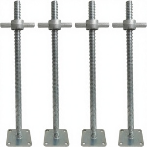 Étais de coffrage réglables galvanisés de type Baker avec pieds de nivellement et grande plaque de base en forme d'<span class=keywords><strong>aile</strong></span> avec écrou <span class=keywords><strong>à</strong></span> oreilles solide - Product Image 1