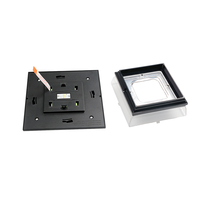 Lampes LED solaires modernes étanches pour poteaux de clôture de jardin, avec batterie incluse, en plastique noir, IP44, angle de faisceau 360°, 3000K
