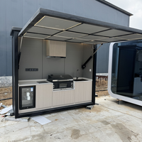 Armoires de cuisine extérieures modulaires en acier inoxydable, armoires mobiles tout-en-un pour applications haut de gamme en cour