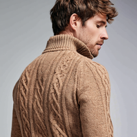 Pull à col roulé en laine mérinos pour hommes, pull chaud et élégant pour l'hiver